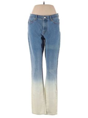Blue to Cream Ombre Wide-Leg Jeans